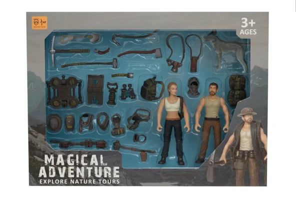 Kadın Erkek Figürlü ve Aksesuarlı Komando Seti - Resim 2