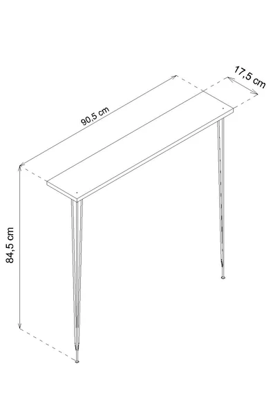 Violet Minimalist Metal Ayaklı Dar Dresuar Dekoratif Petek Üstü Dresuar 90 Cm - Resim 5