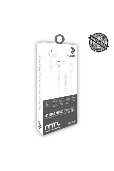 MTL iPhone 5s Uyumlu Tak Çalıştır Stero Lightning Kulaklık MT-A295 - Resim 6