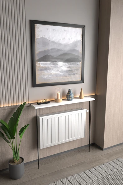 Violet Minimalist Metal Ayaklı Dar Dresuar Dekoratif Petek Üstü Dresuar 90 Cm ürün görseli