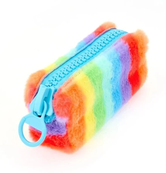 Unicus Big Zip Süper Rainbow Tavşan Tüylü Kalem Kutusu SYG-Unicus988 - Resim 3