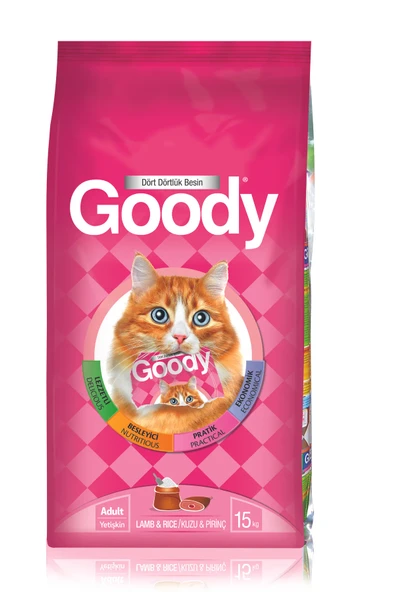 Goody Kuzu Etli & Pirinçli Yetişkin Kedi Maması 15 Kg - 1