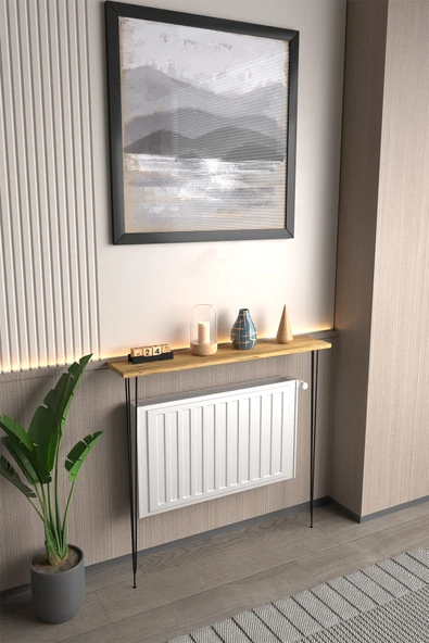 Violet Minimalist Metal Ayaklı Dar Dresuar Dekoratif Petek Üstü Dresuar 90 Cm ürün görseli