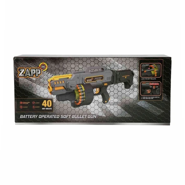 4574 Zapp Toys 40 Mermili Sünger Dart Atan Silah 57 cm - Resim 4