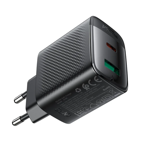 Acefast PD45W (1xUsb-C+1xUsb-A) Çıkışlı Hızlı Şarj Cihazı - A106 - 4
