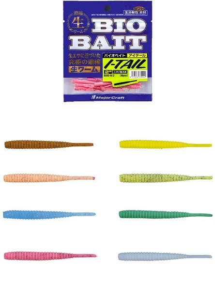 Major Craft Biobait I-Tail Kokulu 4.5cm LRF Silikon Yemi 8 adet ürün görseli