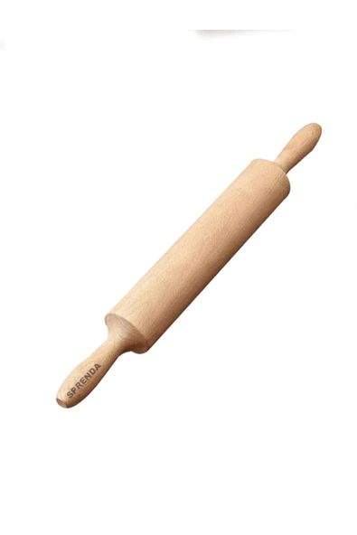 SPRENDA Yüksek Kaliteli Ahşap Merdane Oklava Hamur Açma %100 Dişbudak 40x5 CM ürün görseli 1