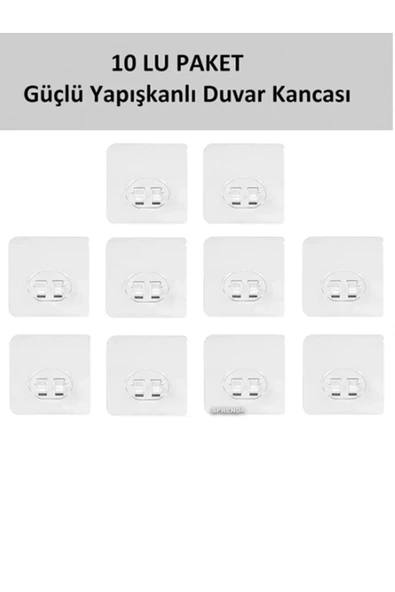 SPRENDA 10 lu Güçlü Kendinden Yapışkanlı Kancalar Köşe Rafı Banyo Rafı Duş Rafı Kancası ürün görseli 1