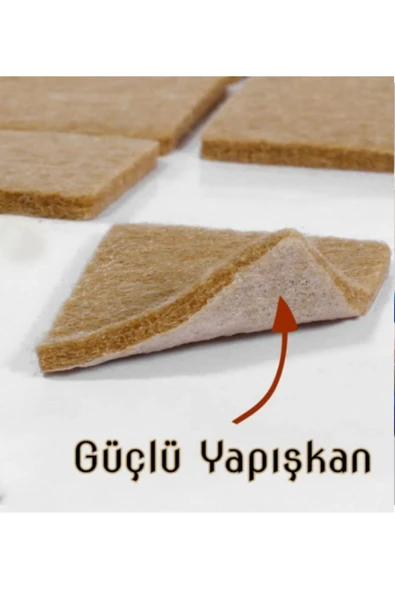SPRENDA Yapışkanlı Mobilya Masa Sandalye Parke Zemin Ayak Koruyucu Kaydırmaz Keçesi 40x40 Mm - Resim 3