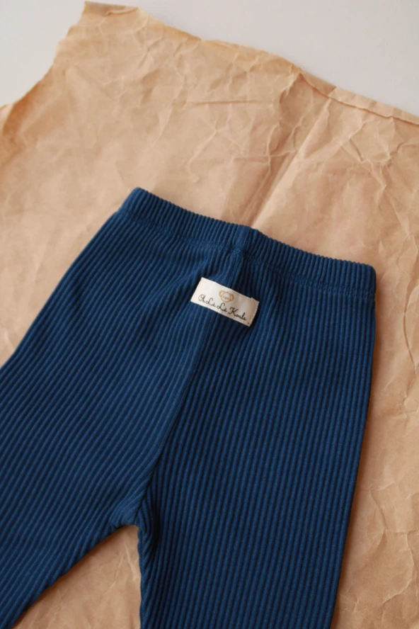 Lacivert Kaşkorse Bebek Tayt - Resim 3