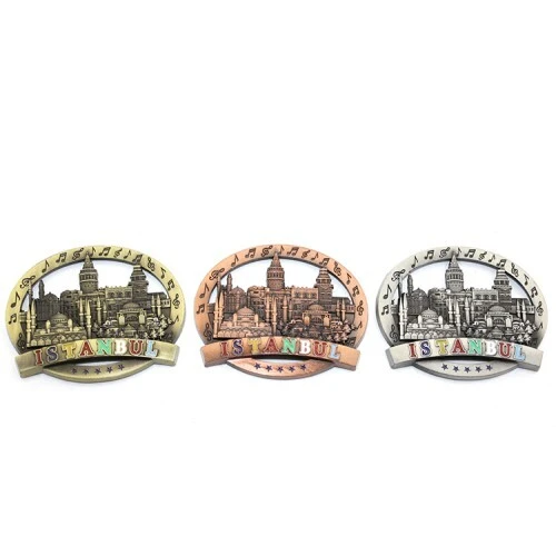 İstanbul Temalı Metal Magnet Yuvarlak Tasarım ürün görseli
