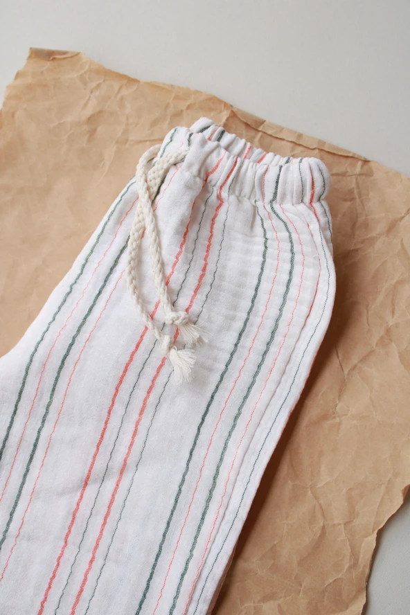 Turuncu-Yeşil Çizgili Pantolon - Resim 5