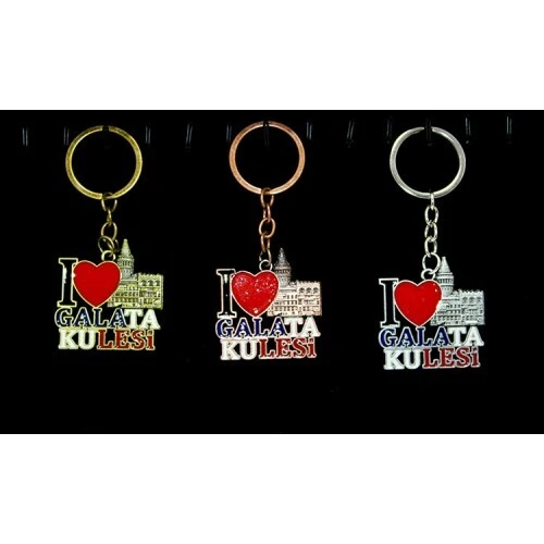 Metal Galata Kulesi Anahtarlık (I Love Galata Kulesi) ürün görseli