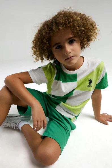 U.S. Polo Assn. Erkek Çocuk Şortlu Bermuda Pijama Takım - 6