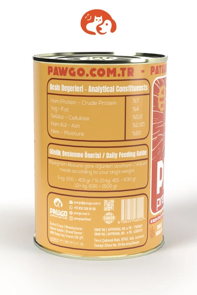 Pawgo Lamb Legacy | Kuzulu | 400g X 12 | Parça Etli | Köpek Yaş Mama - 5