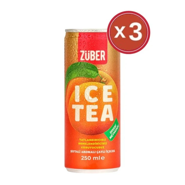 Zuber Ice Tea Şeftali 250 ml x 3 Adet - 1
