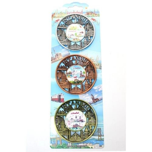 İstanbul Temalı Metal Magnet 3'lü Set Model 2 ürün görseli
