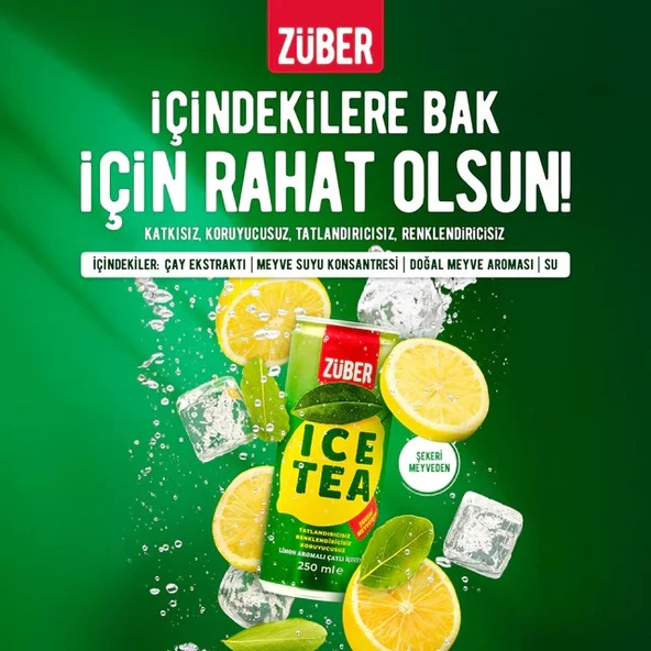 Zuber Ice Tea Limon 250 ml x 3 Adet - Resim 2