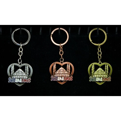 Metal Sultanahmet Anahtarlık Kalp Tasarım ürün görseli