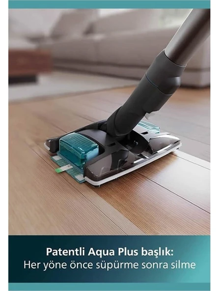 Philips 8000 Serisi Aqua Plus Dikey Süpürge, 80 Dakika Çalışma, Mop ve Kuru Özellik, Akıllı Başlık XC8053/01 - 5