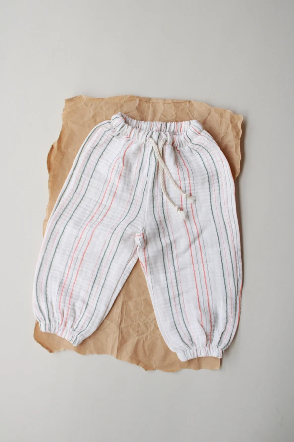 Turuncu-Yeşil Çizgili Pantolon ürün görseli