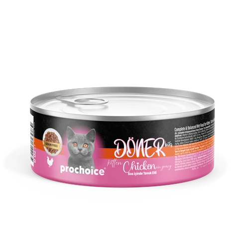 Prochoice Döner Chicken, Sos İçinde Tavuk Etli Tam & Dengeli Yavru Kedi Konservesi 12x70 gr ürün görseli