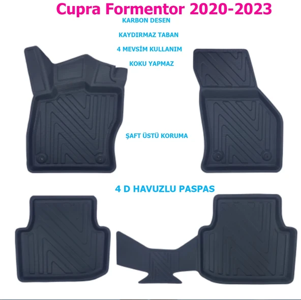 Cupra Formentor 2020-2023 4D Premium Havuzlu Paspas ürün görseli 1
