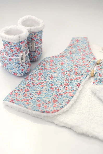 Bebek Yelek & Patik 0-6 Ay Loom Mavi - Resim 4