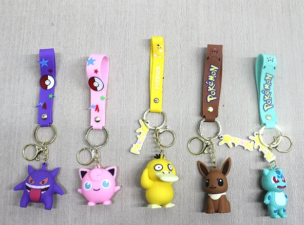 Pokemon Serisi Karışık Karakterler Silikon Anahtarlık ürün görseli