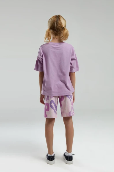 U.S. Polo Assn Garson Kız Çocuk Kısa Kollu Şortlu Bermuda Pijama Takım - 5