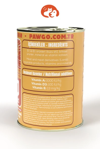 Pawgo Lamb Legacy | 400g X 24 | Yetişkin | Parça Etli | Köpek Yaş Mama - 5
