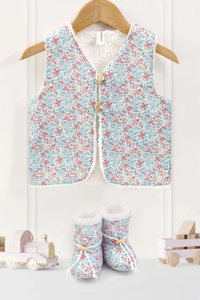 Bebek Yelek & Patik 6-12 Ay Loom Mavi