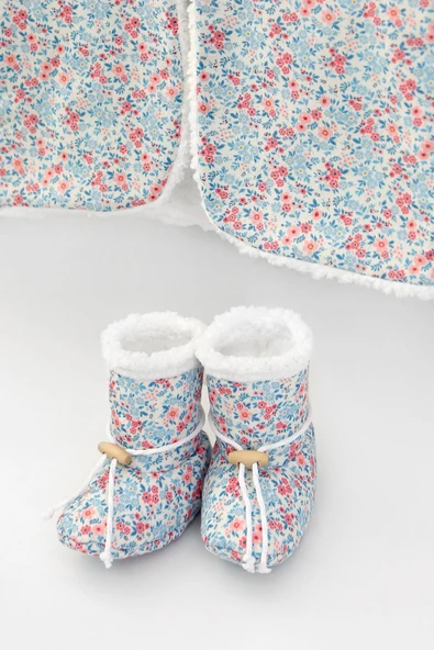 Bebek Yelek & Patik 0-6 Ay Loom Mavi - Resim 3