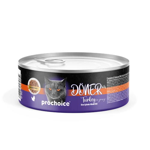 Prochoice Döner Turkey, Sos İçinde Hindi Etli Tam & Dengeli Yetişkin Kedi Konservesi 12x70 gr ürün görseli 1