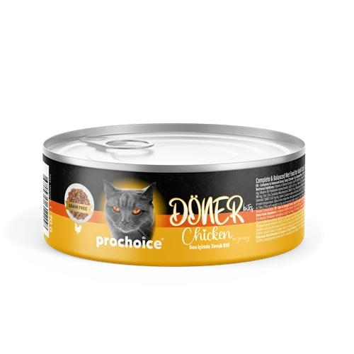 Prochoice Döner Chicken, Sos İçinde Tavuk Etli Tam & Dengeli Yetişkin Kedi Konservesi 12x70 gr ürün görseli