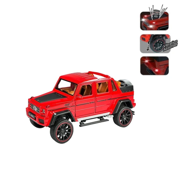 HCL-902 Çek Bırak 1:22 Sesli ve Işıklı Metal Jeep - Resim 3
