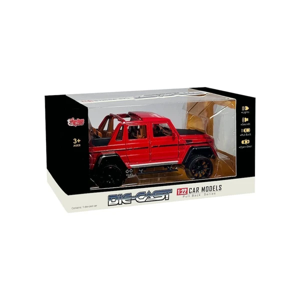 HCL-902 Çek Bırak 1:22 Sesli ve Işıklı Metal Jeep - Resim 2