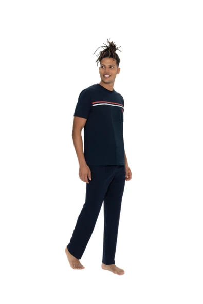 U.S. Polo Assn. Erkek Lacivert Bisiklet Yaka Kısa Kollu Pijama Takım - 2