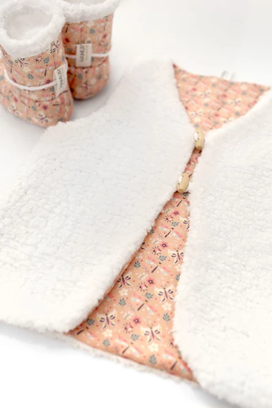 Bebek Yelek & Patik 0-6 Ay Lola Bej - Resim 4