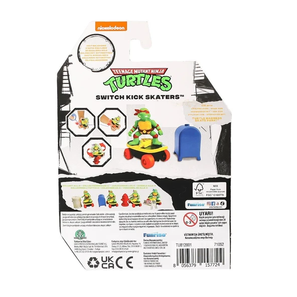 TU812001 TMNT Ninja Kaplumbağalar Kaykay Figürü - 71052 -1 adet fiyatıdır - 4