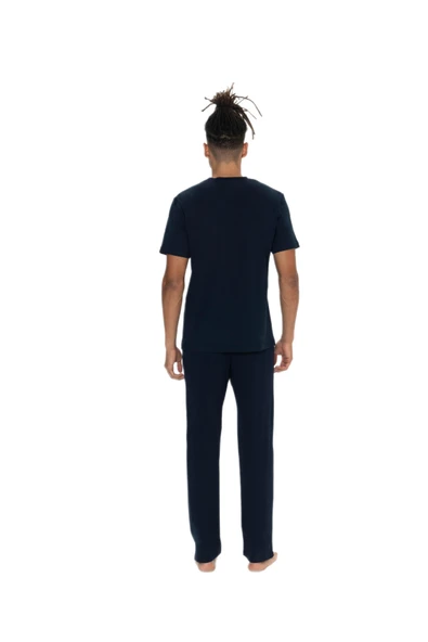 U.S. Polo Assn. Erkek Lacivert Bisiklet Yaka Kısa Kollu Pijama Takım - 3