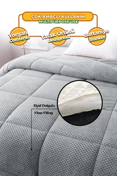 Ultra Yumuşak Çift Taraflı Wellsoft Peluş Yorgan Çift Kişilik (BATTANİYE/NEVRESİM) 200x220 Si - 4