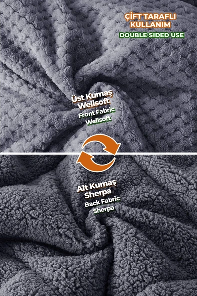 Ultra Yumuşak Çift Taraflı Wellsoft Peluş Yorgan Çift Kişilik (BATTANİYE/NEVRESİM) 200x220 Si - 3