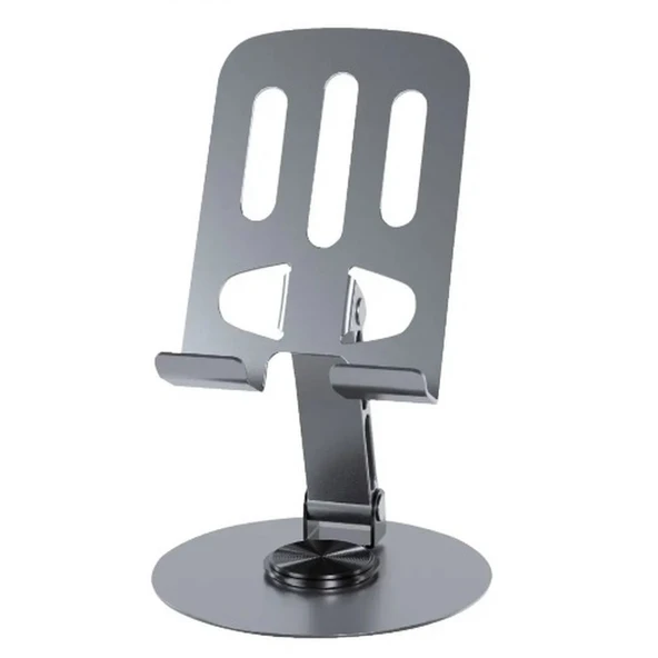 Katlanabilir ve Ayarlanabilir Metal Telefon Tutucu Stand 360 derece Dönebilen Tablet Standı - 1