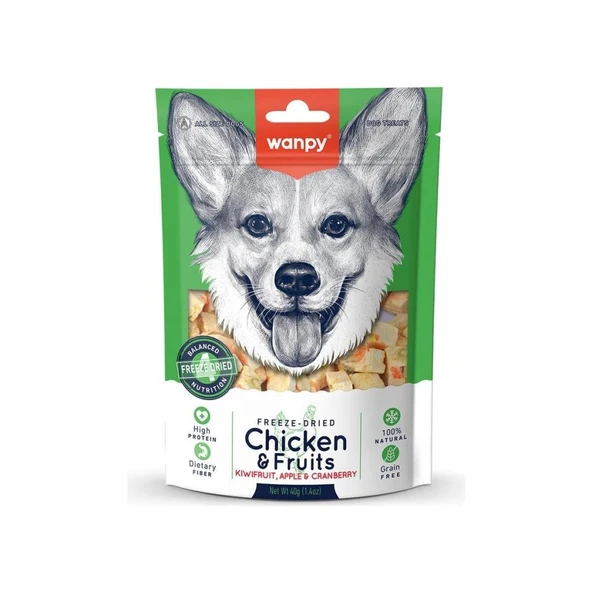 Wanpy Köpek Dondurularak Kurutulmuş Tavuk&Meyve 40gr