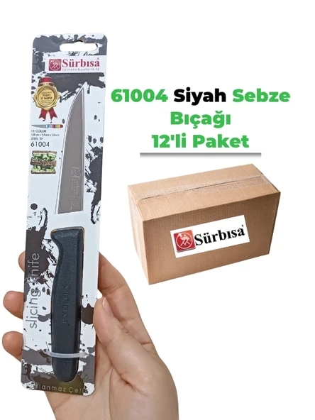 Sürbisa 61004 Sebze Bıçağı Siyah 1 Koli (12 adet) - 1