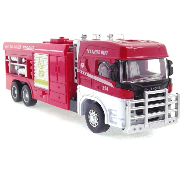 Die Cast Model Çek Bırak Merdivenli İtfaiye Kamyonu - Resim 2