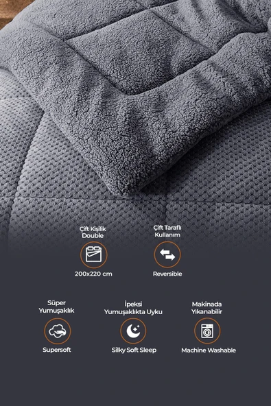 Ultra Yumuşak Çift Taraflı Wellsoft Peluş Yorgan Çift Kişilik (BATTANİYE/NEVRESİM) 200x220 Si - 2