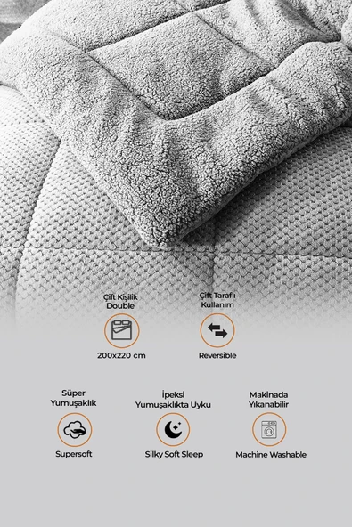 Ultra Yumuşak Çift Taraflı Wellsoft Peluş Yorgan Çift Kişilik (BATTANİYE/NEVRESİM) 200x220 Si - 2