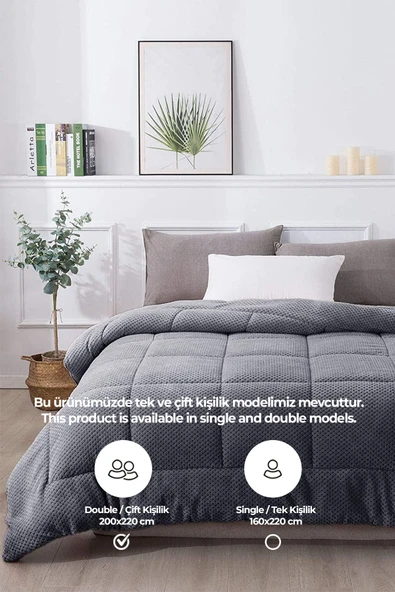 Ultra Yumuşak Çift Taraflı Wellsoft Peluş Yorgan Çift Kişilik (BATTANİYE/NEVRESİM) 200x220 Si - 5